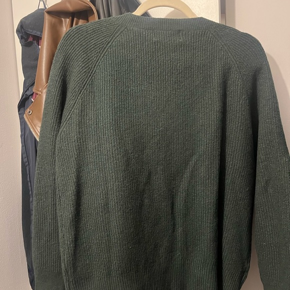 Green V-Neck Sweater - Picture 14 of 14